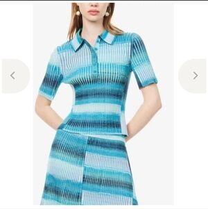 The Davina Short Sleeve Polo Top by Jonathan Simkhai Large NWT